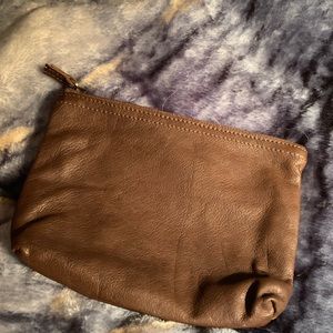 Brown leather pouch